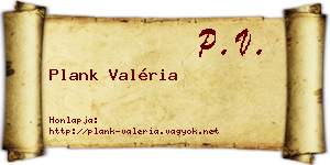Plank Valéria névjegykártya
